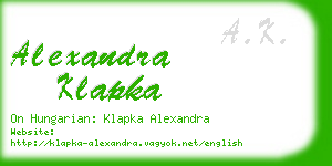alexandra klapka business card